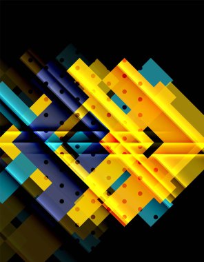 Siyah arka plan üzerinde renkli oklar