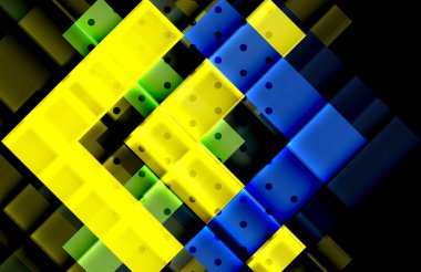 Siyah arka plan üzerinde renkli oklar