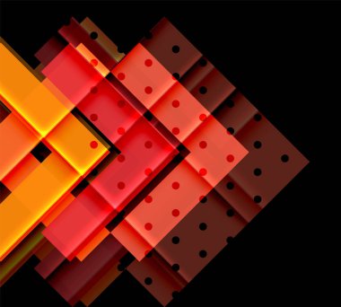 Renkli üçgenler ve oklar koyu arka plan üzerinde