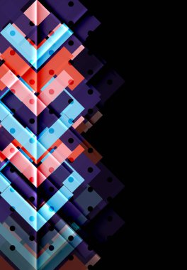 Siyah arka plan üzerinde renkli oklar