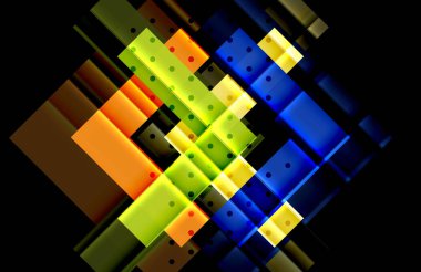 Siyah arka plan üzerinde renkli oklar