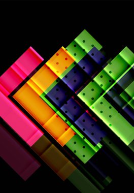 Siyah arka plan üzerinde renkli oklar