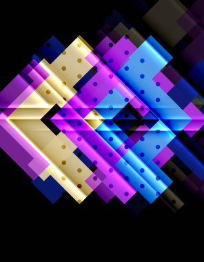 Siyah arka plan üzerinde renkli oklar