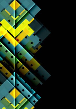 Siyah arka plan üzerinde renkli oklar