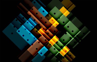 Siyah arka plan üzerinde renkli oklar