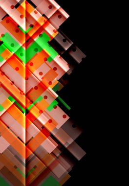 Renkli üçgenler ve oklar koyu arka plan üzerinde