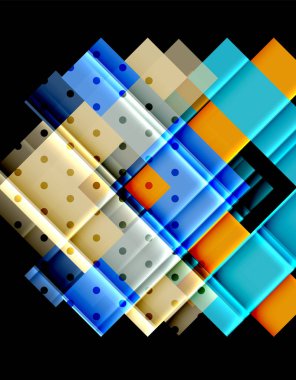 Renkli üçgenler ve oklar koyu arka plan üzerinde