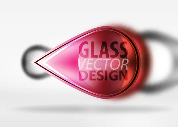 Abstracte achtergrond, minimale ronde glas en pijlvormen in 3D-ruimte met wazig effecten — Stockvector