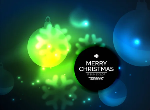 发光的圣诞球和雪花矢量模板 — 图库矢量图片