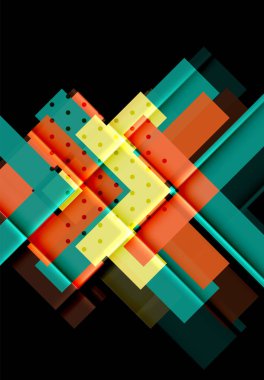 Siyah arka plan üzerinde renkli oklar