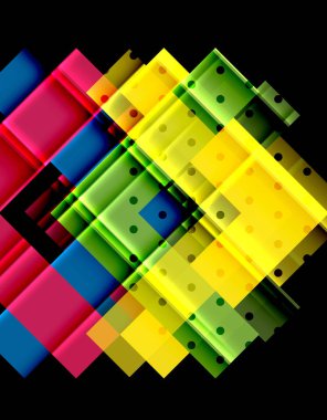 Siyah arka plan üzerinde renkli oklar