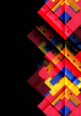 Siyah arka plan üzerinde renkli oklar