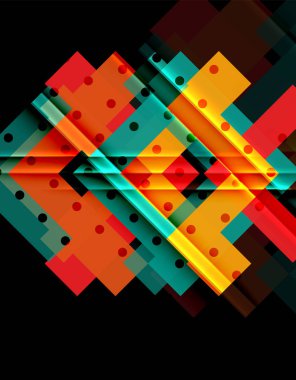 Siyah arka plan üzerinde renkli oklar