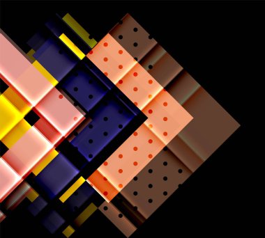 Siyah arka plan üzerinde renkli oklar