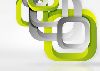 Işık geometrik şekiller kareler gri 3d uzay