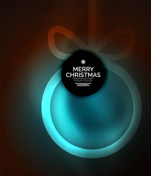 Vánoční ozdoby, vektor magie tmavé pozadí s zářící koule nový rok — Stockový vektor