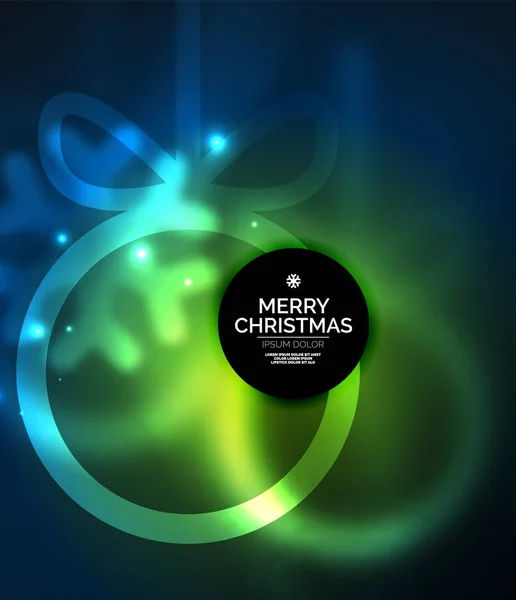 Χριστουγεννιάτικα στολίδια, vector magic σκούρο φόντο με λαμπερό σφαίρες για το νέο έτος — Διανυσματικό Αρχείο