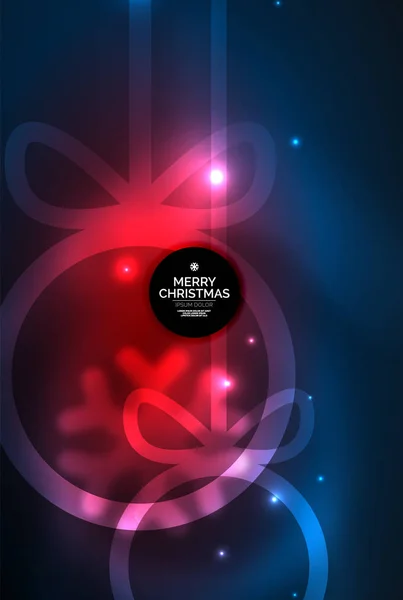 Bola de Navidad, vector mágico fondo oscuro con brillantes esferas de Año Nuevo — Archivo Imágenes Vectoriales