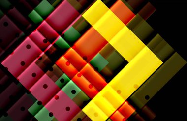 Siyah arka plan üzerinde renkli oklar