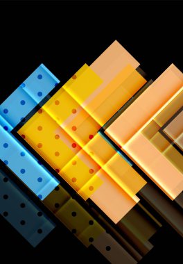 Siyah arka plan üzerinde renkli oklar