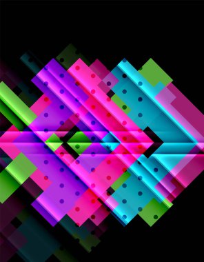 Siyah arka plan üzerinde renkli oklar