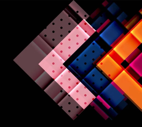 Triangles colorés et flèches sur fond sombre — Image vectorielle