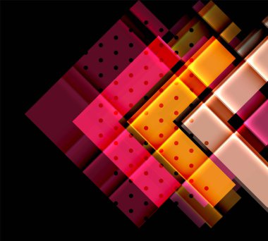 Renkli üçgenler ve oklar koyu arka plan üzerinde