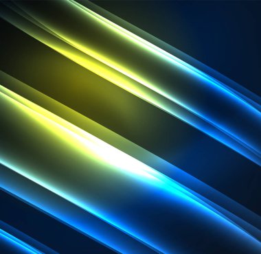 Enerji hatları, karanlıkta parlayan dalgalar vektör arka plan