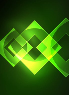 Karanlık, dijital arka plan parlayan kareler