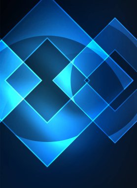 Karanlık, dijital arka plan parlayan kareler