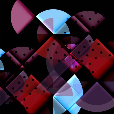 Siyah arka plan üzerine daire öğeleri