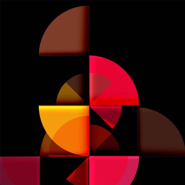 Siyah arka plan üzerine daire öğeleri