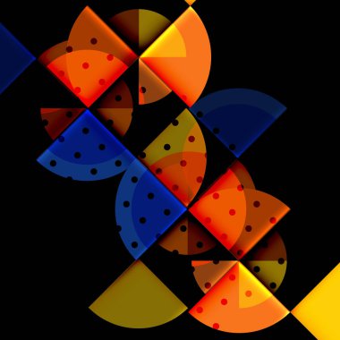 Siyah arka plan üzerine daire öğeleri