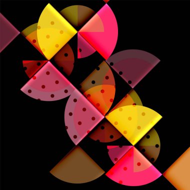 Siyah arka plan üzerine daire öğeleri