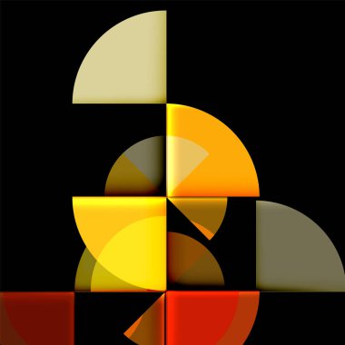 Siyah arka plan üzerine daire öğeleri