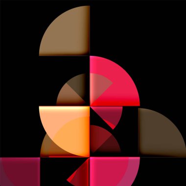 Siyah arka plan üzerine daire öğeleri