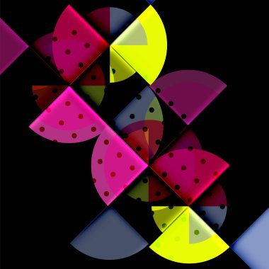 Siyah arka plan üzerine daire öğeleri