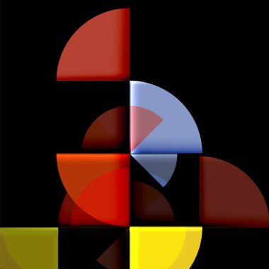 Siyah arka plan üzerine daire öğeleri