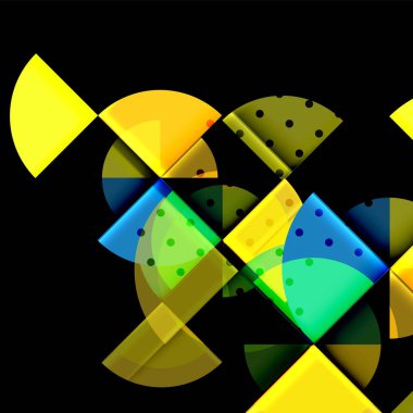 Siyah arka plan üzerine daire öğeleri