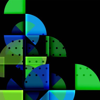 Siyah arka plan üzerine daire öğeleri