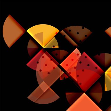 Siyah arka plan üzerine daire öğeleri