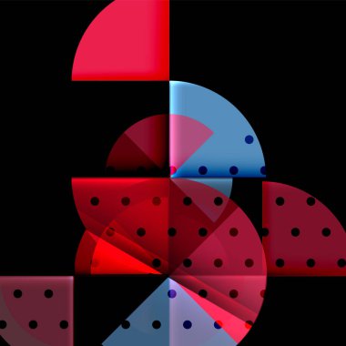 Siyah arka plan üzerine daire öğeleri