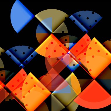 Siyah arka plan üzerine daire öğeleri