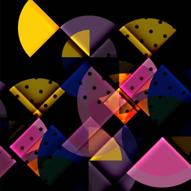 Siyah arka plan üzerine daire öğeleri