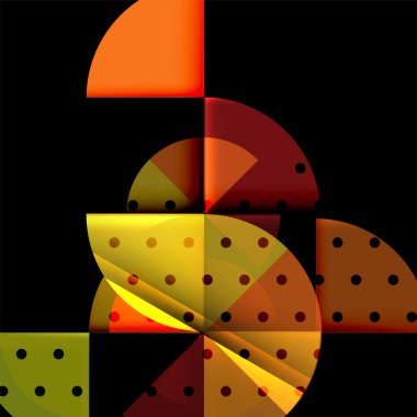 Siyah arka plan üzerine daire öğeleri