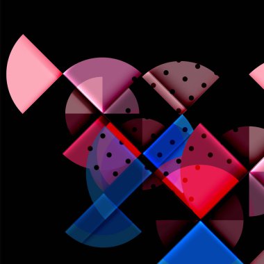 Siyah arka plan üzerine daire öğeleri