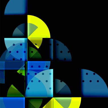 Siyah arka plan üzerine daire öğeleri