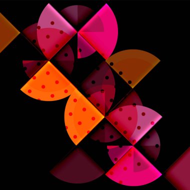 Siyah arka plan üzerine daire öğeleri