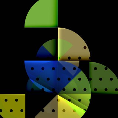 Siyah arka plan üzerine daire öğeleri