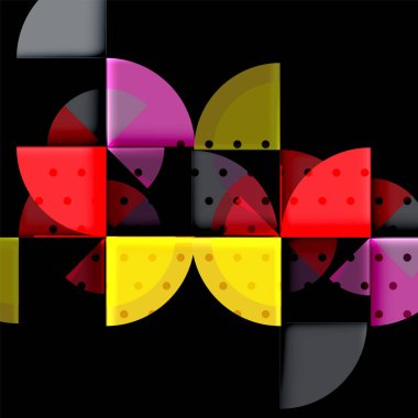 Siyah arka plan üzerine daire öğeleri